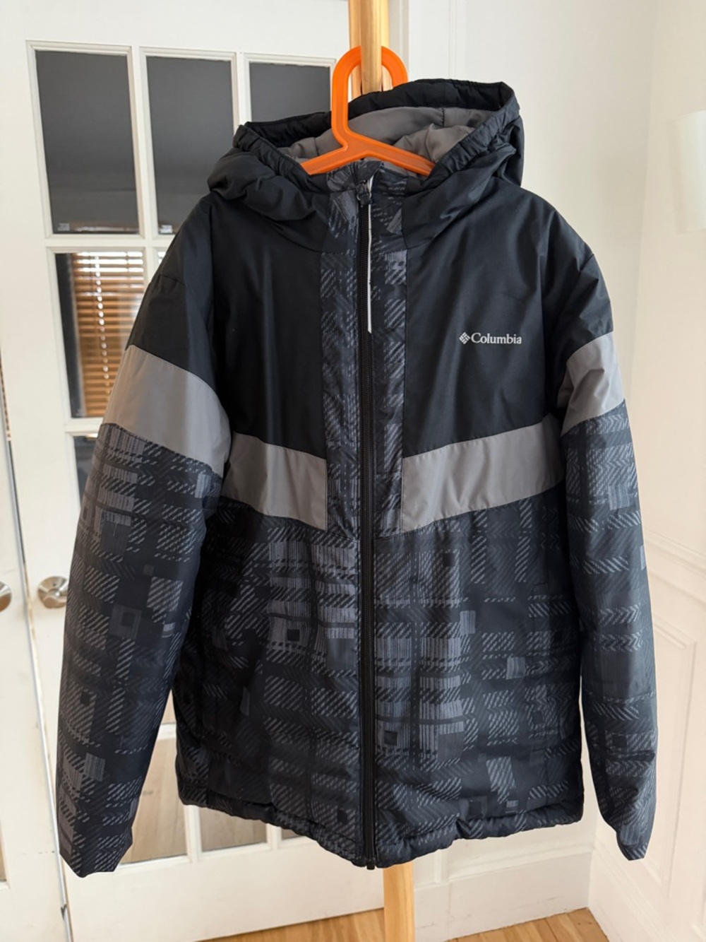 Columbia Kids Black & Gray Hooded Puffer Jacket